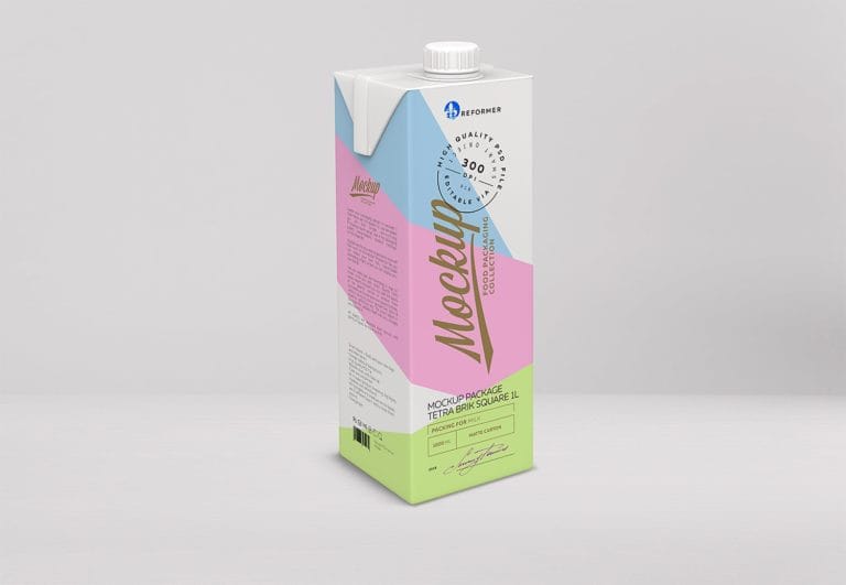 Milk Carton Box Mockup
