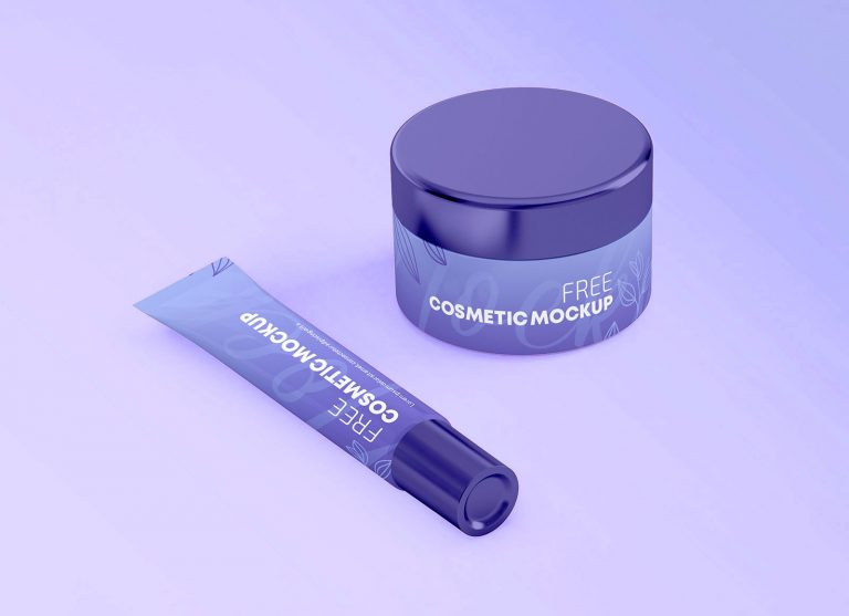 cosmetic tube and jar mockup