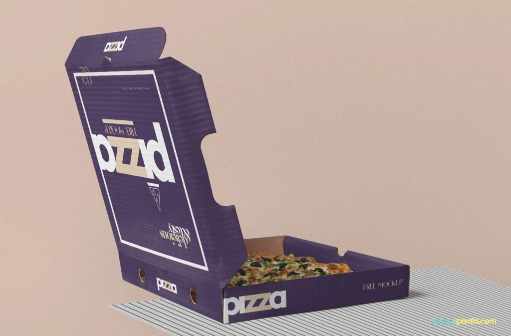 Open Pizza Box Mockup