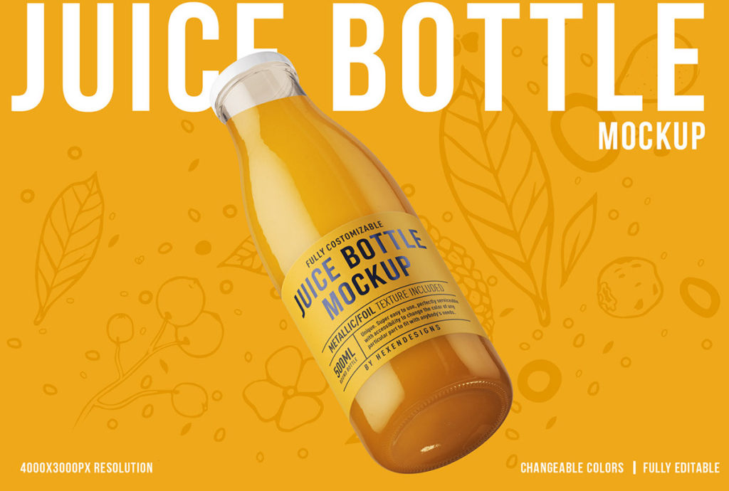 Free Juice Bottle Mockup
