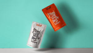 Floating Standup Pouch Packaging Mockup