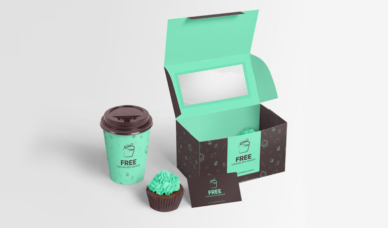Cupcake Package Box Mockup