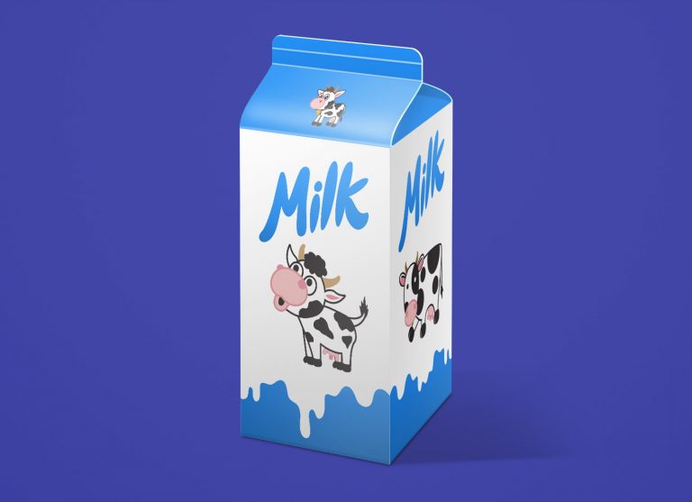 Milk Carton Box Mockup