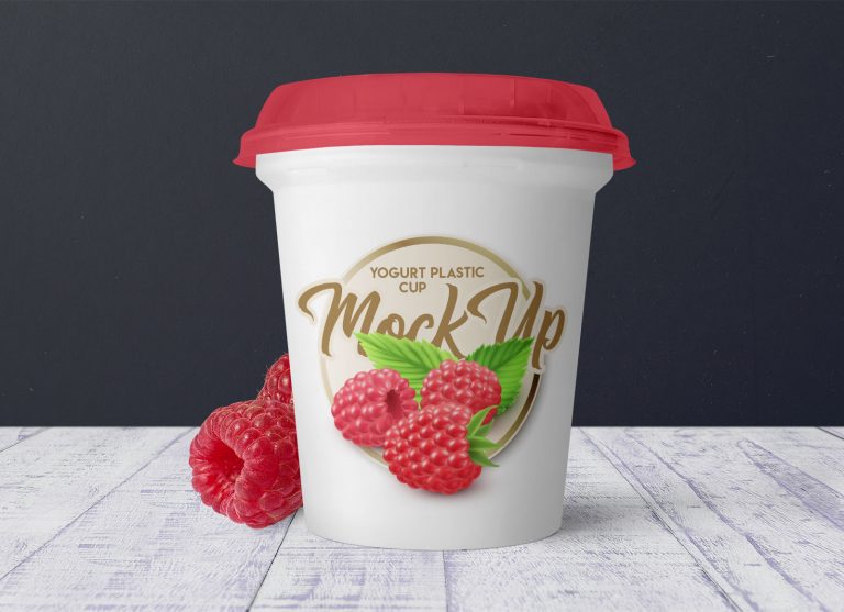 Free Yogurt Cup Packaging Mockup