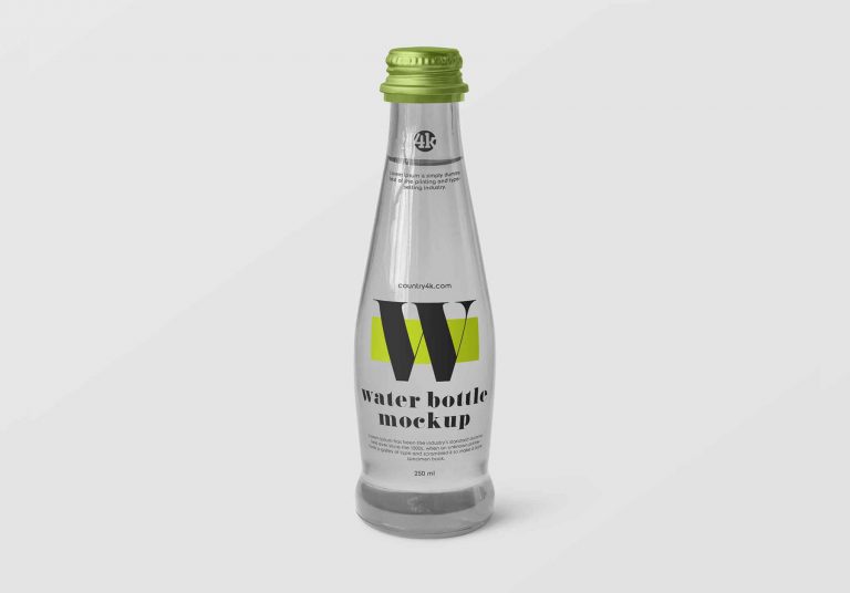 Small Clear Glass Bottle Mockup