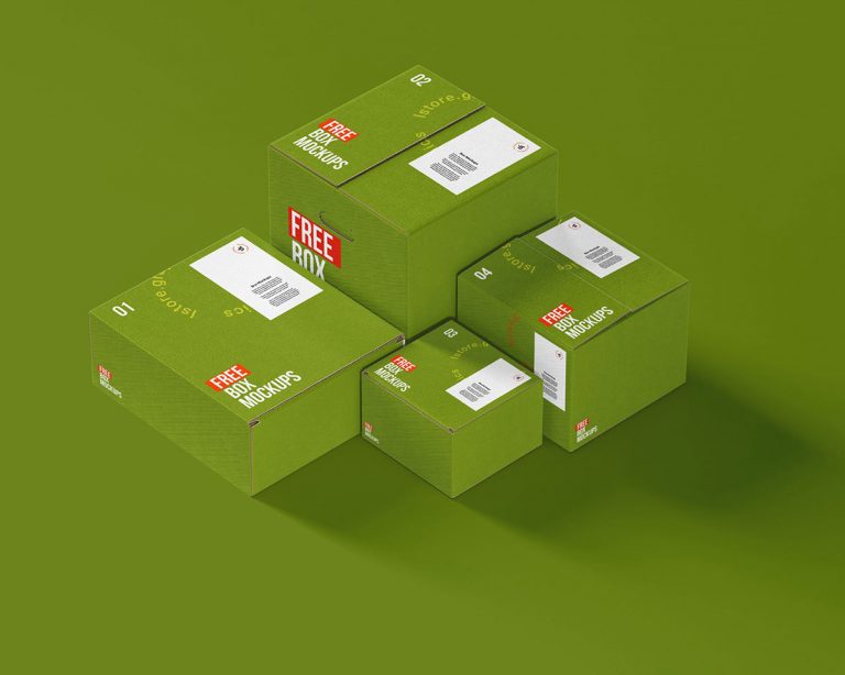 Free Boxes PSD Mockup