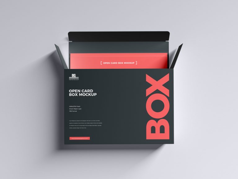 Slim Rectangle Open Card Box Mockup