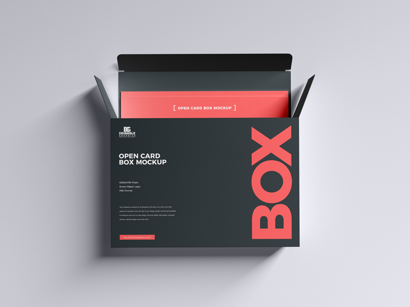Slim Rectangle Open Card Box Mockup