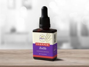 Rectangle Shape Amber Glass Dropper Bottle Mockup