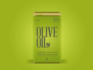 Free Olive Oil Can Mockup PSD