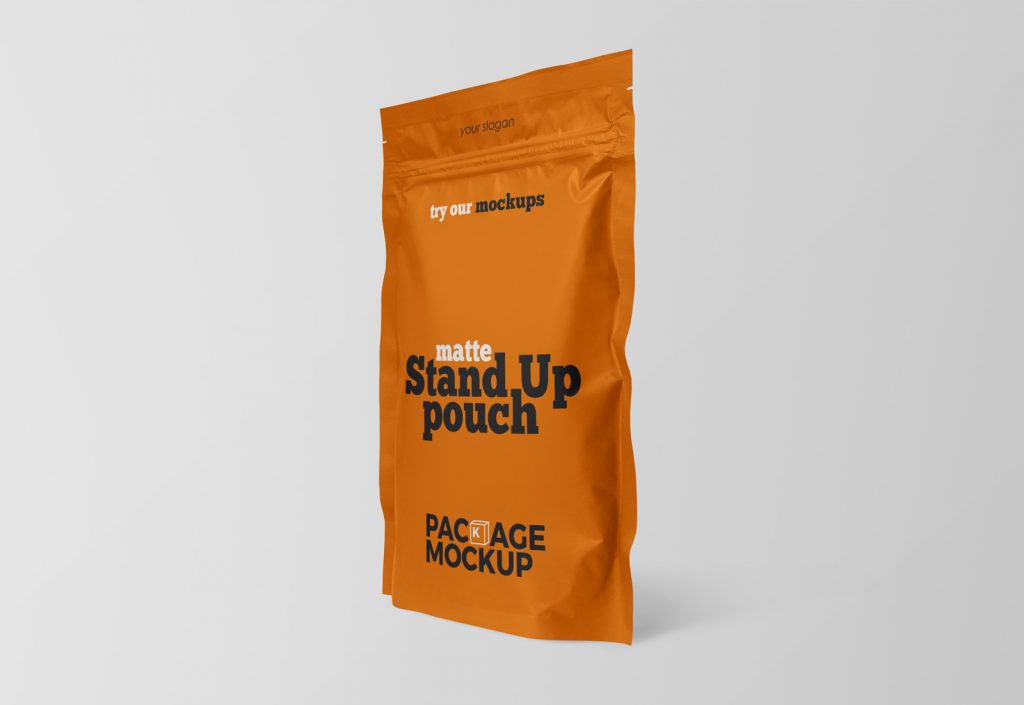 Side view Small Matte Stand-up Pouch Mockup