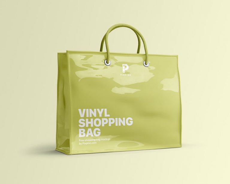 Free Vinyl Shopping Bag Mockup