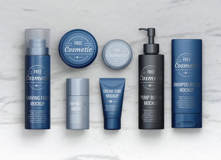Free Cosmetic Mockup Scene Creator PSD