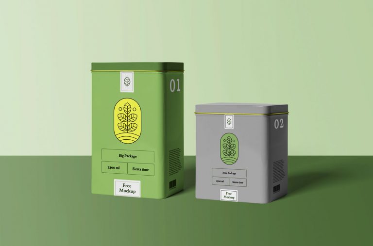 Free Tea Tin Can Mockup PSD