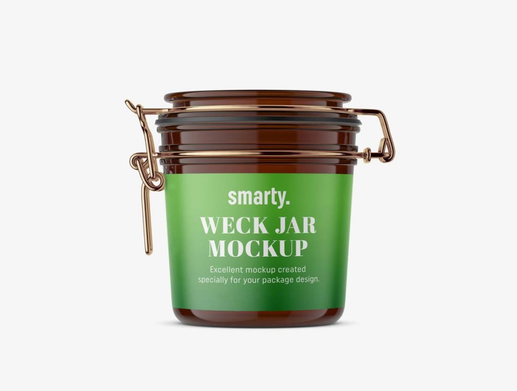 Free Amber Glass Weck Jar Mockup