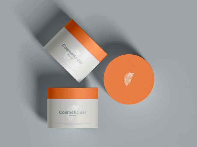 Free Brand Cosmetic Jars Mockup