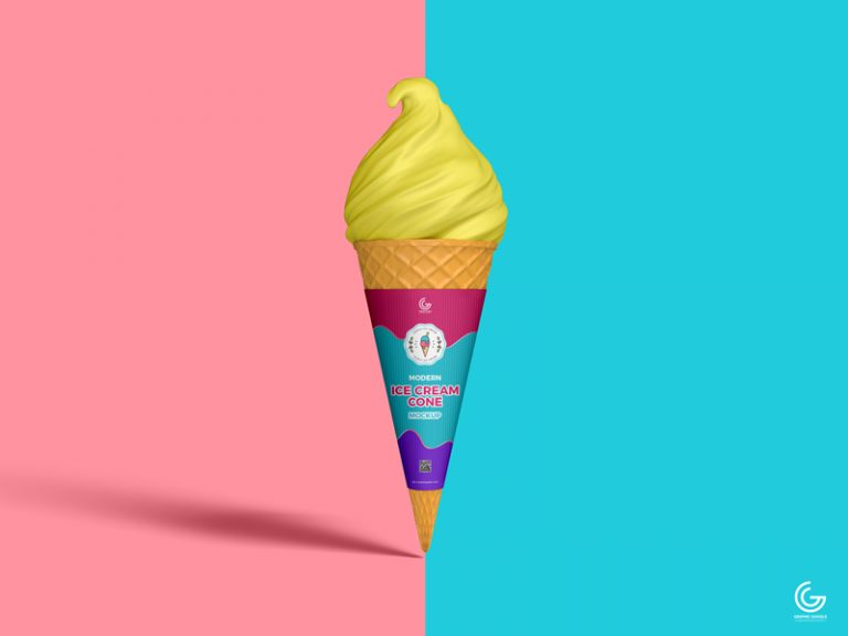 Free Ice Cream Cone Mockup