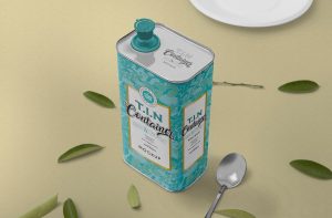Oil Metal Tin Can Mockup