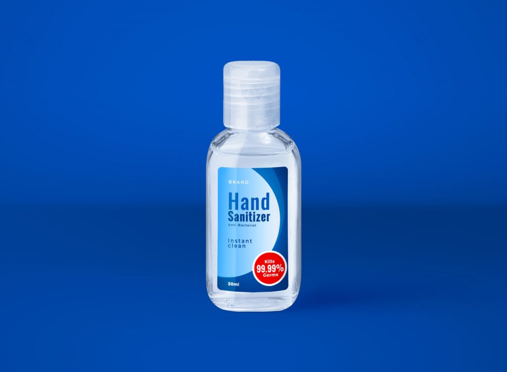 Free Small Plastic Sanitizer Bottle Mockup