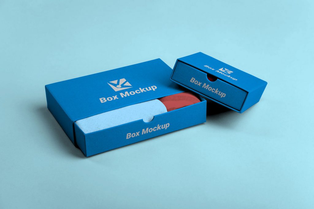 Free Handkerchief and Tie Box Mockup