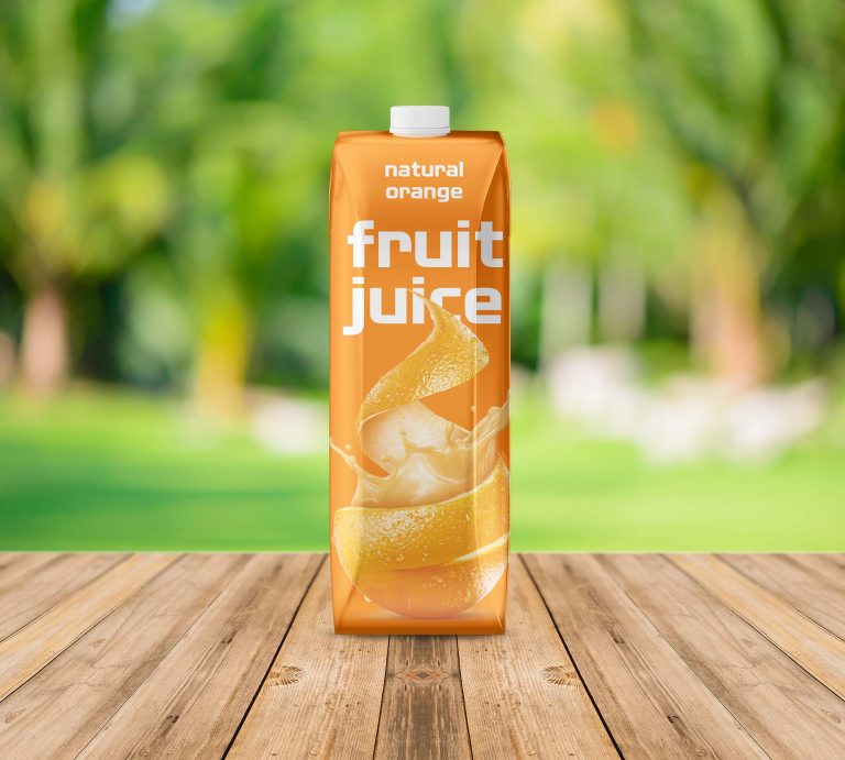 Fruit Juice Carton Bottle Mockup
