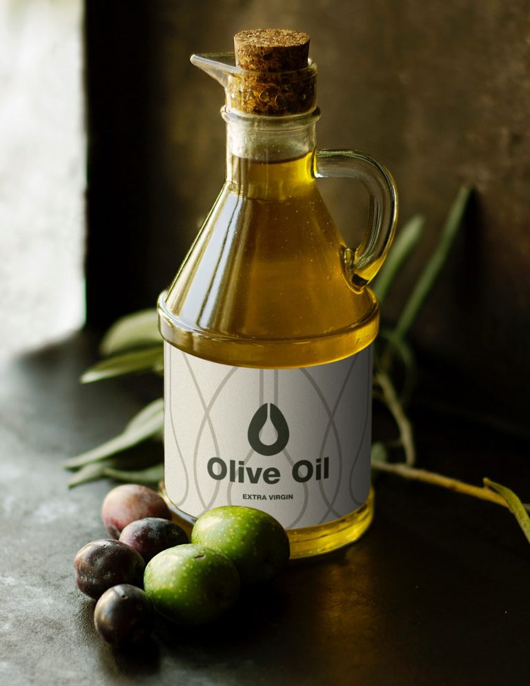 Rustic Look Olive Oil Bottle Mockup Scene