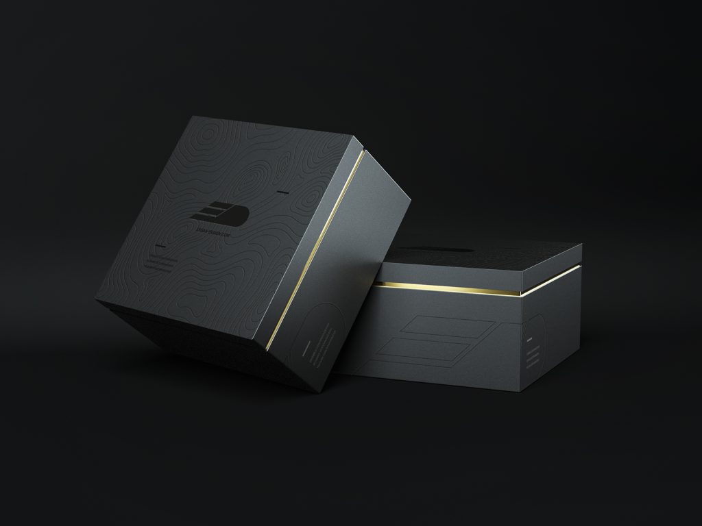 Free Luxury Square Packaging Box Mockup
