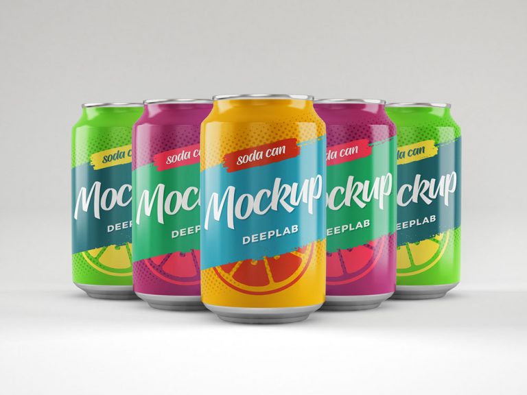 Free Soda Can Mockups Set