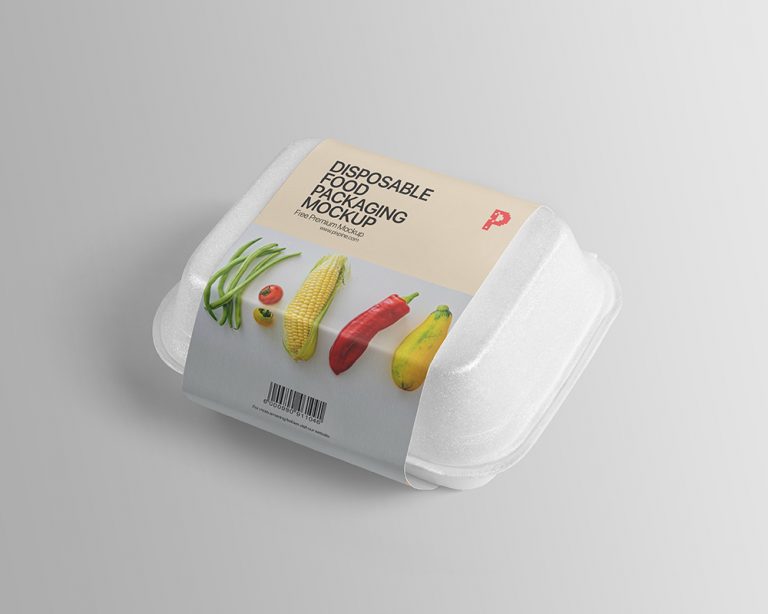 Free Disposable Food Container Packaging Mockup