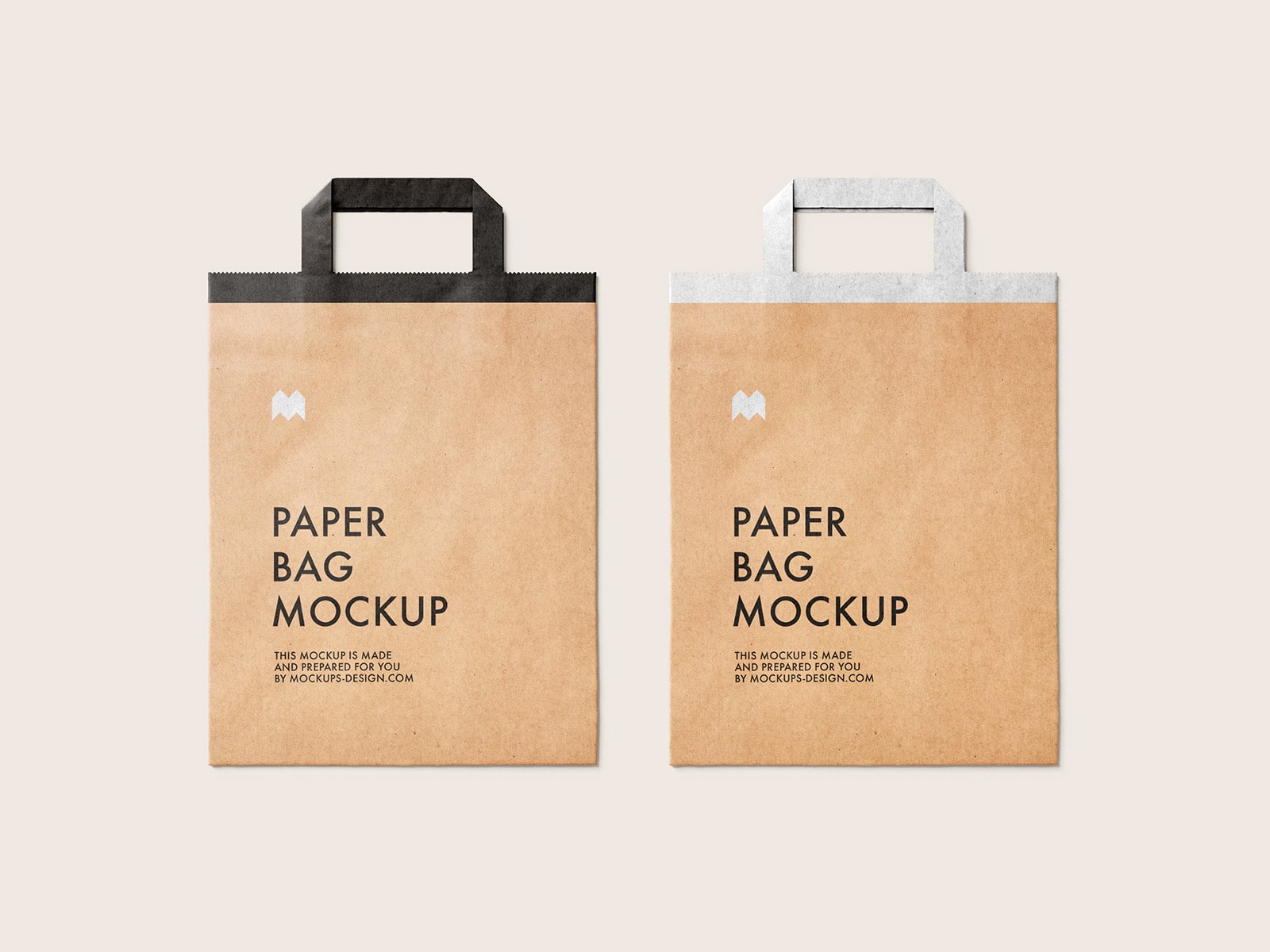 Free Flattened Paper Shopping Bag Mockup PSD Set