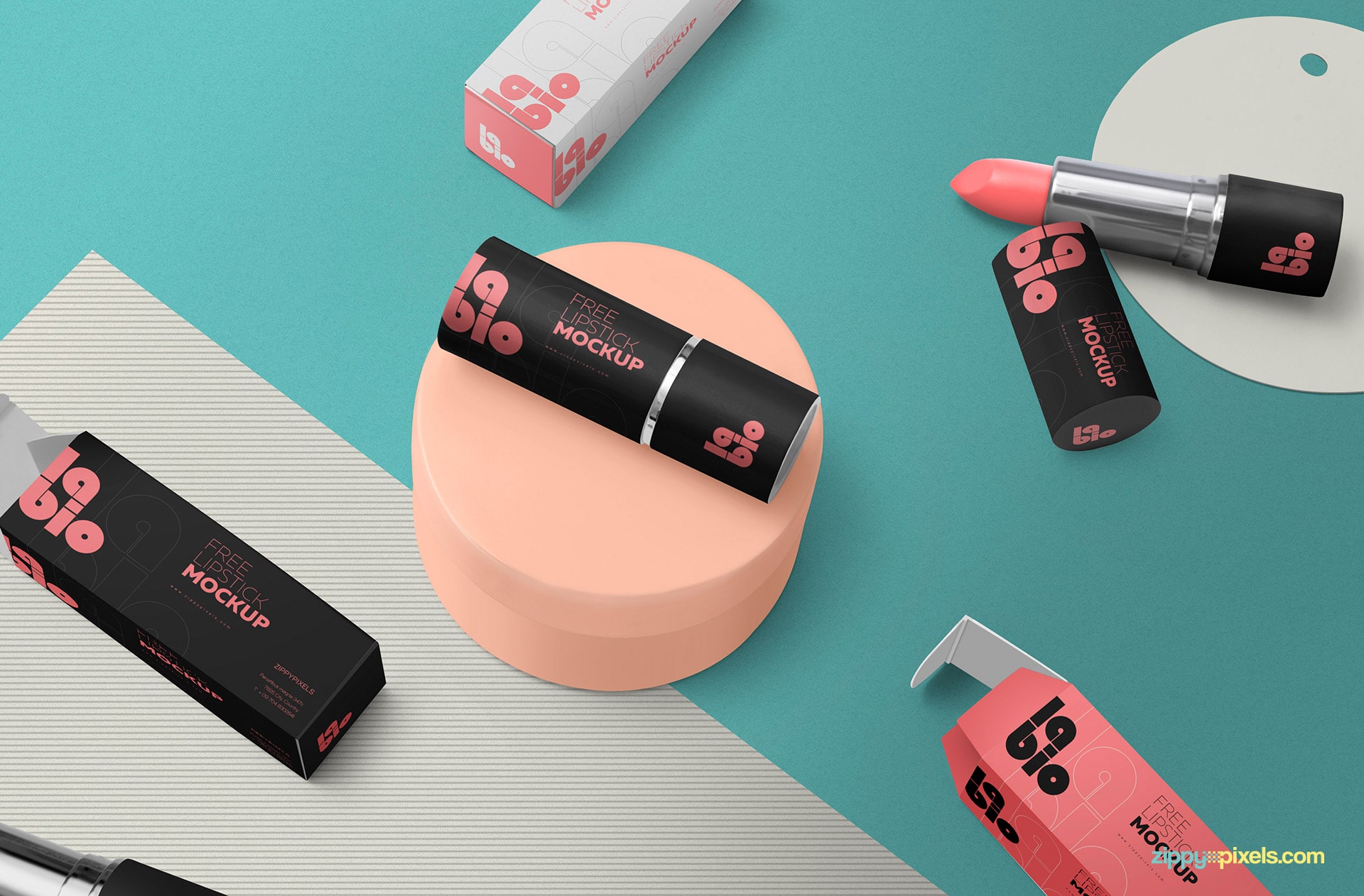 Free Matte Lipstick Packaging Mockup