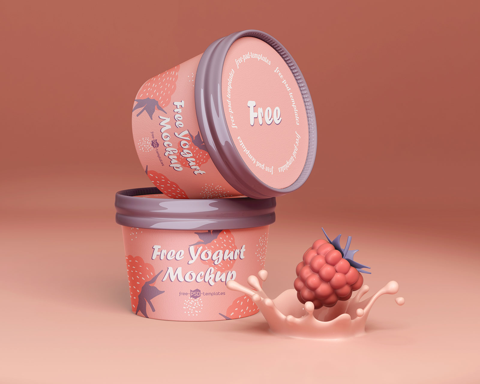 Free Multipurpose Ice Cream Container Mockup Set