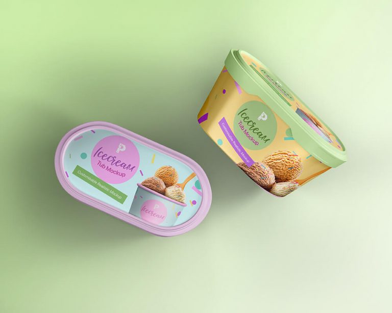 Free Ice Cream Tub Mockup