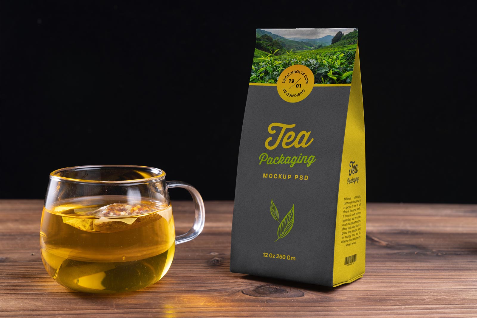 Free Tea Kraft Paper Packaging Mockup