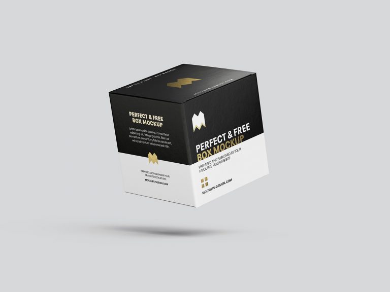 Free Square Box Packaging Mockup