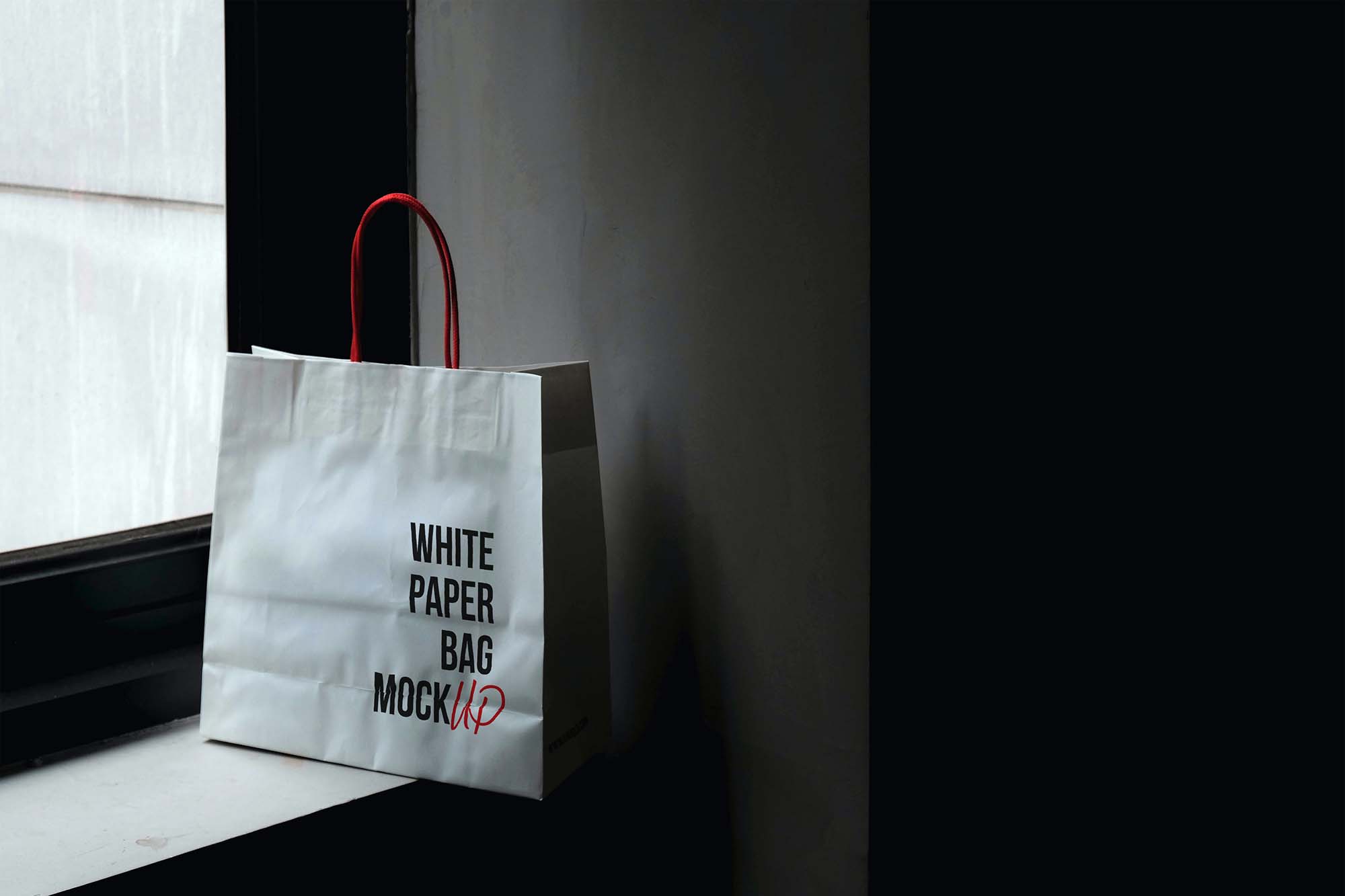 Free White Paper Bag Mockup