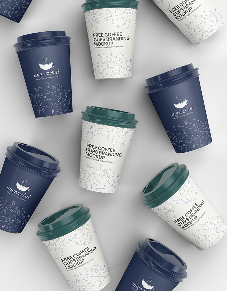 Free Coffee Cups Branding Mockup