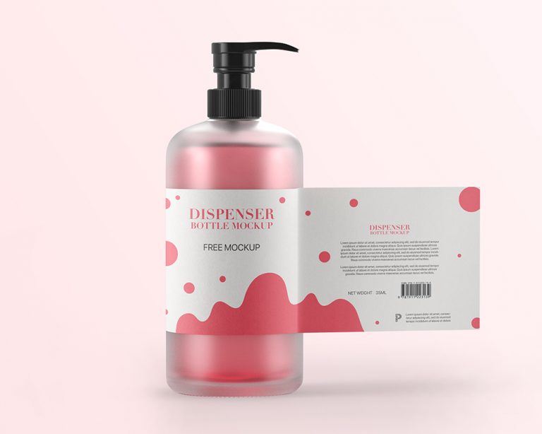 Free Dispenser Pump Bottle Mockup