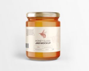 Free Honey Glass Jar Mockup