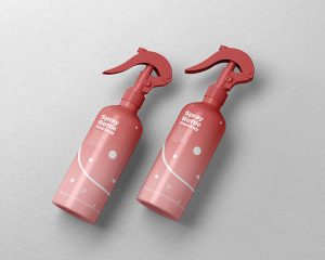 Free Spray Bottles Mockup