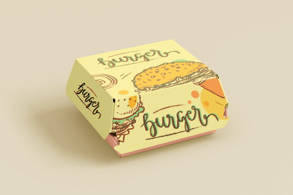 Free Burger Box Mockup