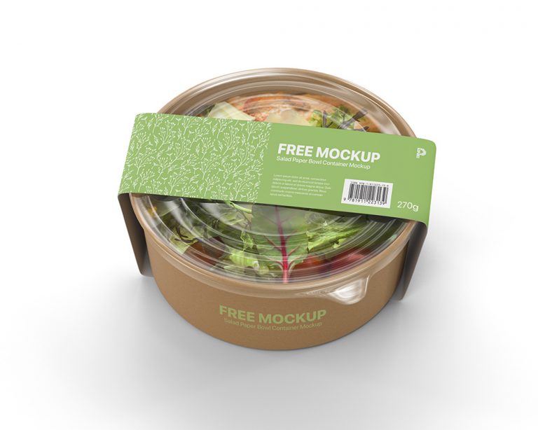 Free Salad Paper Bowl Container Mockup