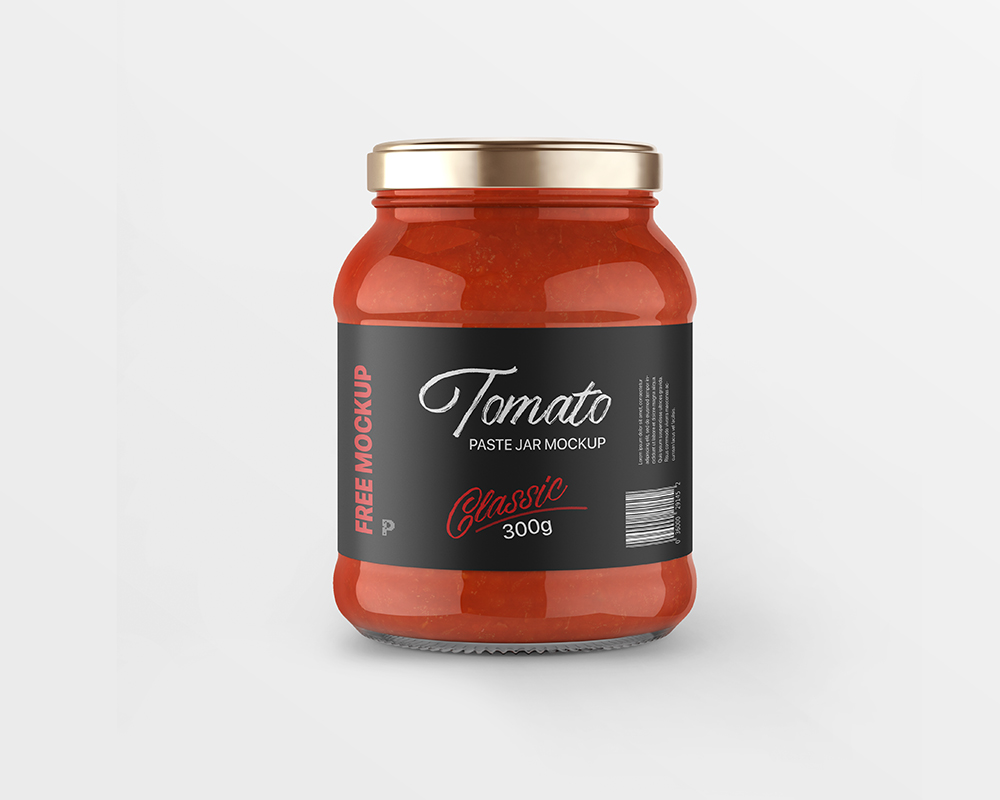 Free Tomato Paste Jar Mockup