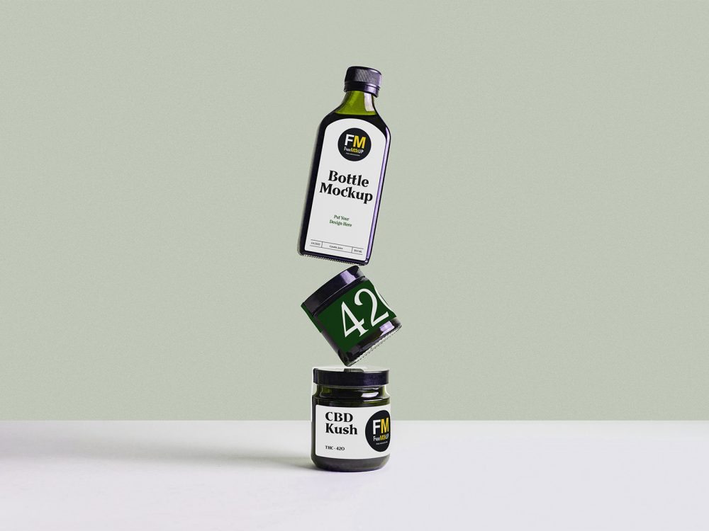 Free Bottle and Jar Branding Packaging Mockup