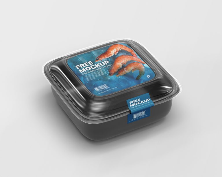 Free Disposable Food Container Mockup