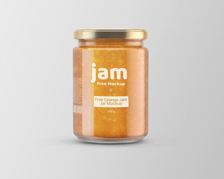 Free Orange Jam Jar Mockup