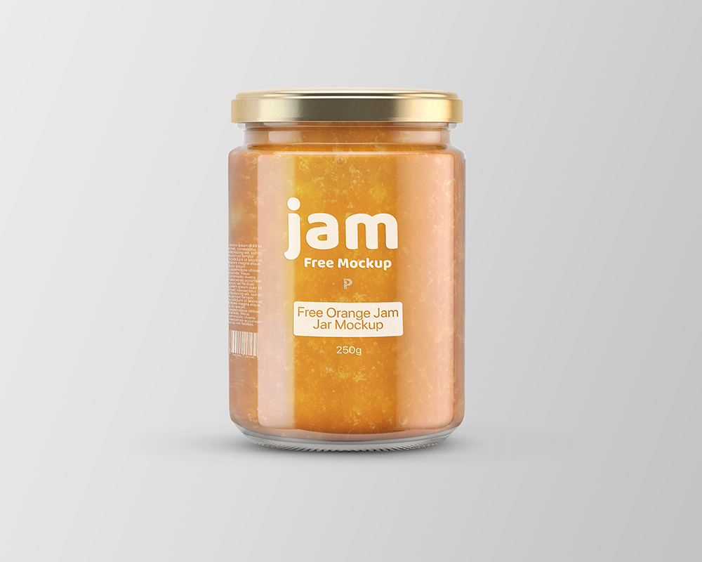 Free Orange Jam Jar Mockup