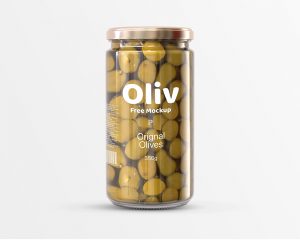 Free Olives Glass Jar Mockup