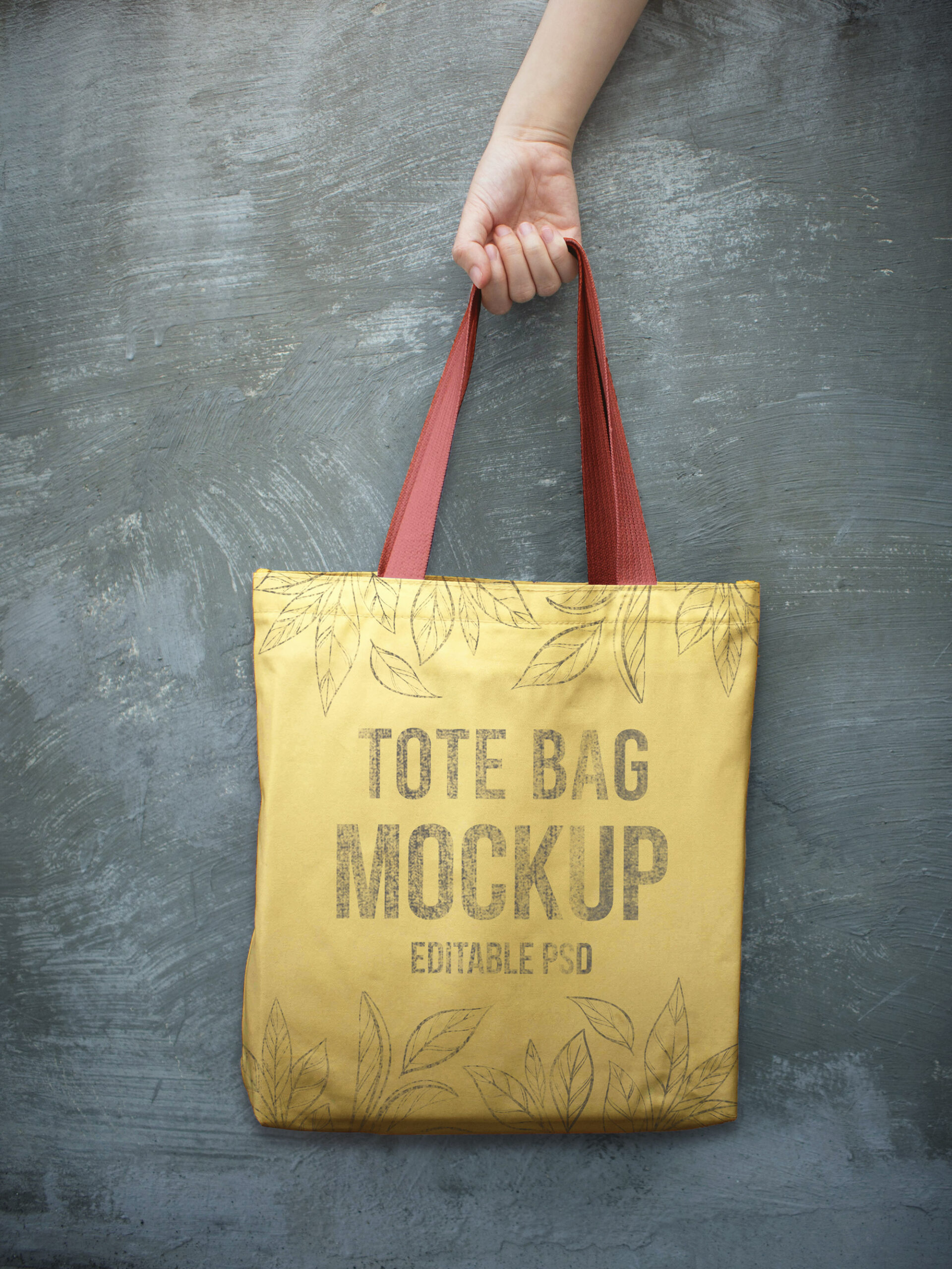 Free Shadow Tote Shopping Bag Mockup PSD
