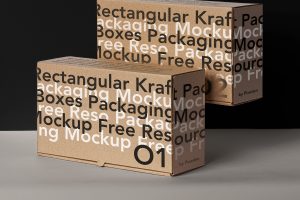 Rectangular Packaging Box Mockup PSD